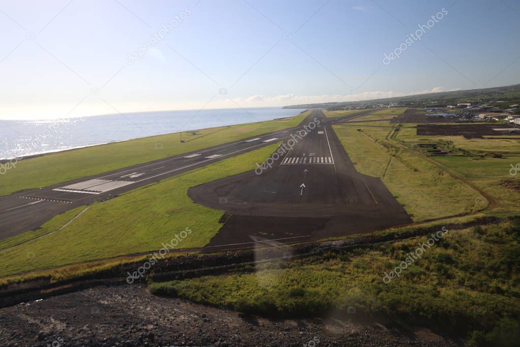 Top view of the landing strip for a helicopter