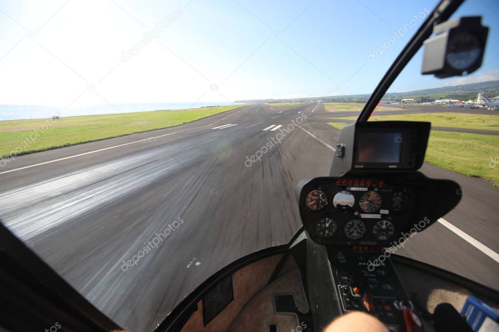 View from the inside of the helicopter landing strip