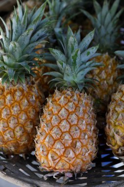 Üstünde belgili tanımlık sayaç sepet ananas vardır