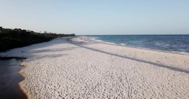 Flyga Över Stranden Swahili Kusten Tanzania — Stockvideo