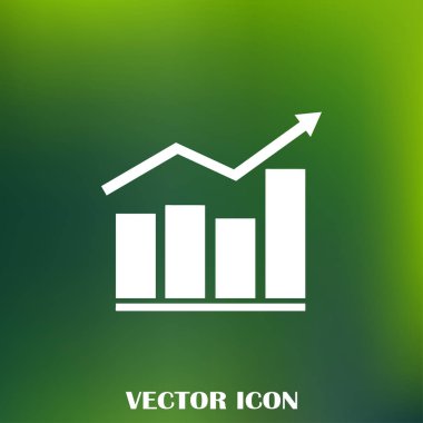 Trendy düz stil grafik simgesini. Web sitesi tasarımı, logo, app, kullanıcı arabirimi için grafik bar sembolü. Vektör çizim, Eps10.