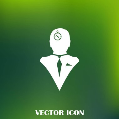 Siluet vektör çizim pusula gül işaretiyle insan kafasından