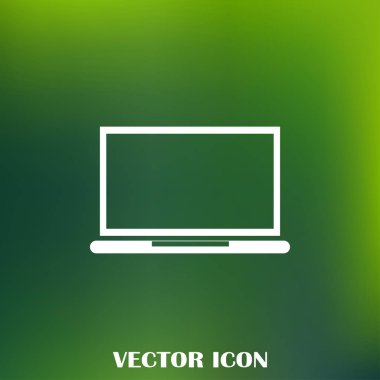 Dizüstü bilgisayar simgesini trendy düz stil. Web sitesi tasarımı, logo, app, UI bilgisayar simgesi. Vektör çizim, Eps10.