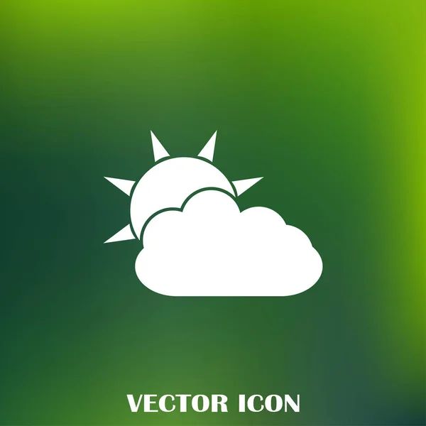 Иконка Линии Погоды Солнце Облаком Дождем — стоковый вектор