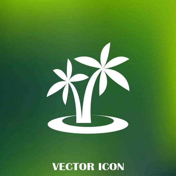 Silueta Palmeras Isla Ilustración Vectorial — Vector de stock