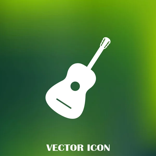 Ícone Vetor Guitarra Sinal Instrumento Musical Acústico — Vetor de Stock