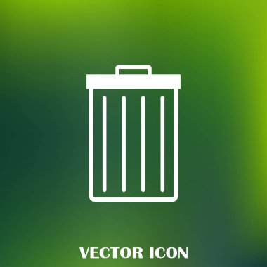 Çöp çöp kutusu simgesini izole. Vektör çizim. Düz style.waste kağıt basket. Atık kutusu