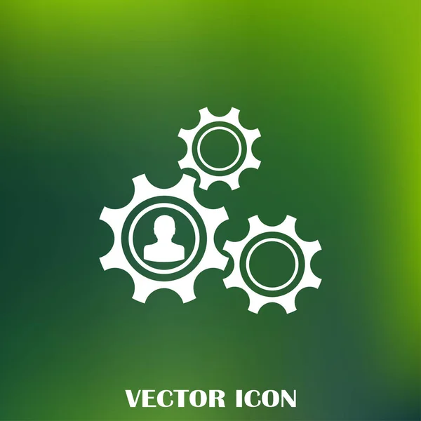 Icono Engranaje Con Arte Vector Fondo Vintage — Vector de stock