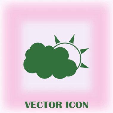 Hava satırı simgesi. Güneş bulut ile yağmur arkasında