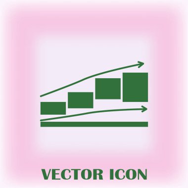Trendy düz stil grafik simgesini. Web sitesi tasarımı, logo, app, kullanıcı arabirimi için grafik bar sembolü. Vektör çizim, Eps10.