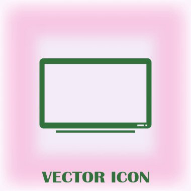 Trendy düz tarzı TV simgesi. Web sitesi tasarımı, logo, app, kullanıcı arabirimi için televizyon sembolü. Vektör çizim, Eps10.