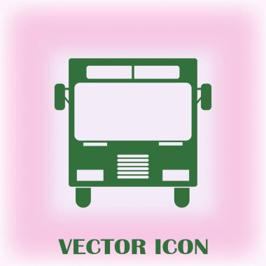 Otobüs simge vektör, katı logo illüstrasyon, sembol