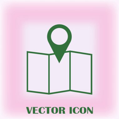 Harita işaretçi düz simgesi. Vektör Eps 10