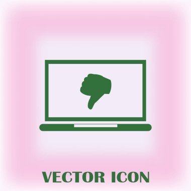 Başparmak aşağı. Simge sevmez. Vektör çizim.