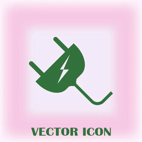 Icono Del Enchufe Ilustración Vectorial Enchufe Alambre Diseño Plano — Vector de stock