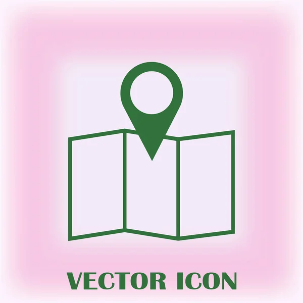 Mapa Icono Plano Puntero Vector Eps — Vector de stock