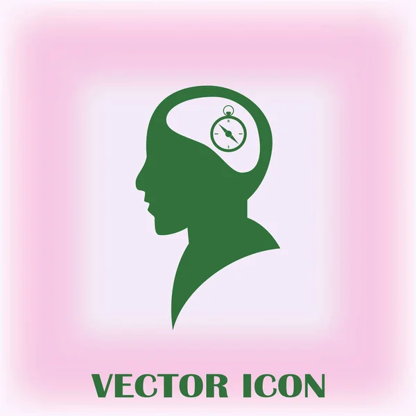 Голова Человека Силуэте Знаком Розы Компаса Векторная Иллюстрация — стоковый вектор