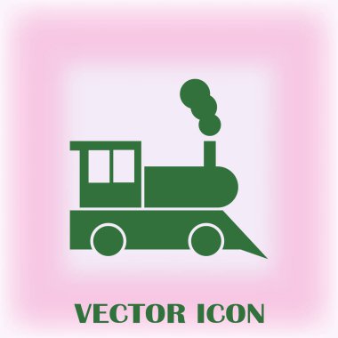 Buharlı lokomotif. Eski demiryolu web simgesi