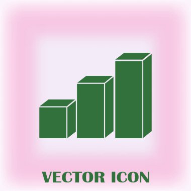 Trendy düz stil grafik simgesini. Web sitesi tasarımı, logo, app, kullanıcı arabirimi için grafik bar sembolü. Vektör çizim, Eps10.