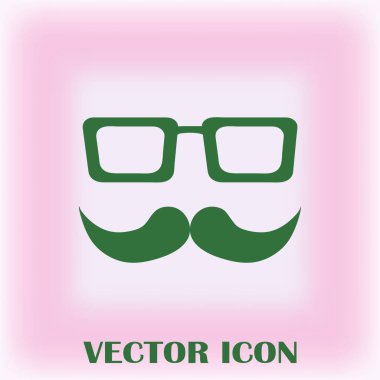 Bıyık ve gözlük vektör simgesi.