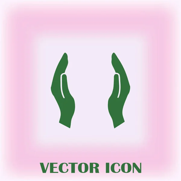 Manos Icono Vector Diseño Plano Mejor Icono Vector — Vector de stock