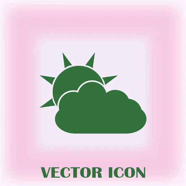 Icono Línea Del Tiempo Sol Detrás Nube Con Lluvia — Vector de stock