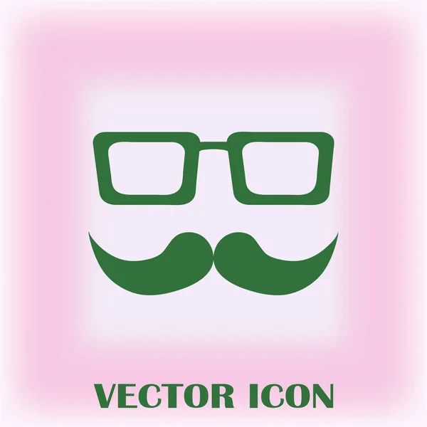 Ícone Vetor Bigode Óculos — Vetor de Stock