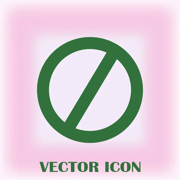 Aucun Signe Icône Plate — Image vectorielle