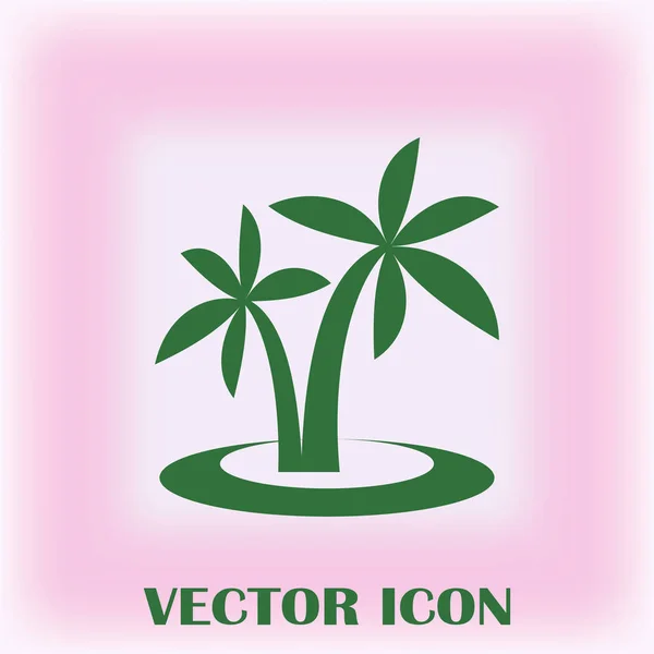 Silhouet Van Palm Bomen Het Eiland Vectorillustratie — Stockvector