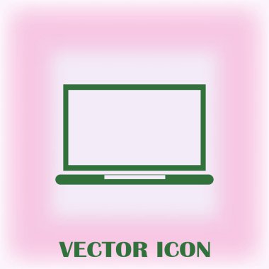 Dizüstü bilgisayar simgesini trendy düz stil. Web sitesi tasarımı, logo, app, UI bilgisayar simgesi. Vektör çizim, Eps10.