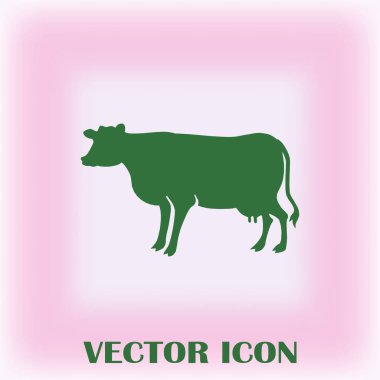 İnek siluet vektör simgesi