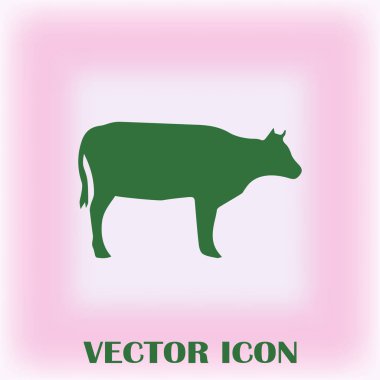 İnek siluet vektör simgesi