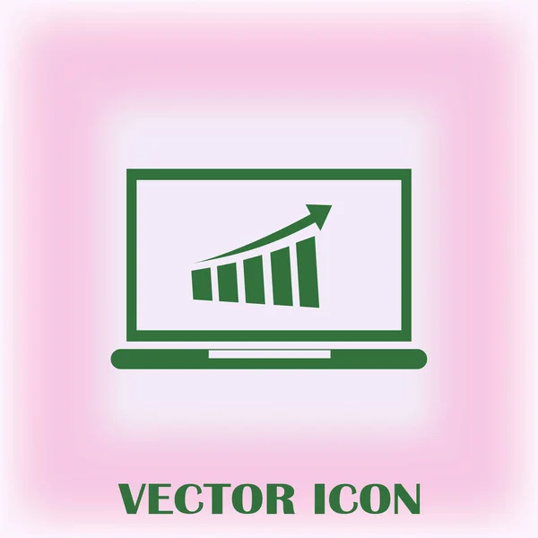 Web Vector Icon Monitor Business Graph — Stock Vector