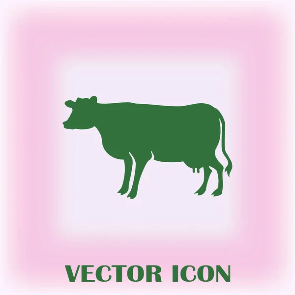 Tehén Silhouette Vektor Ikon — Stock Vector