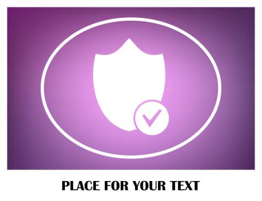 Düz işareti kalkan, muhafız simge vektör, dolu