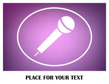 Mikrofon simge vektör, ses kaydedici, röportaj, karaoke