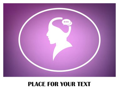 Bir kafa ile konuşma balonu silüeti