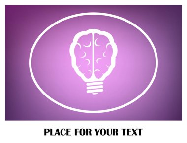 Beyin fikir simgesi düz.