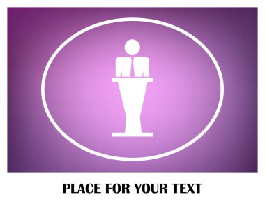 Hoparlör vektör simgesi. Tribün örnek konuşan hatip.