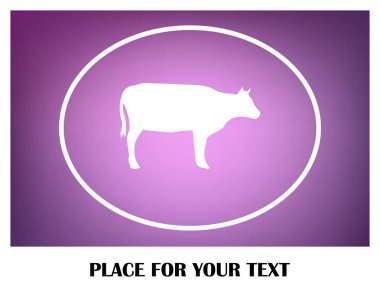 İnek siluet vektör simgesi