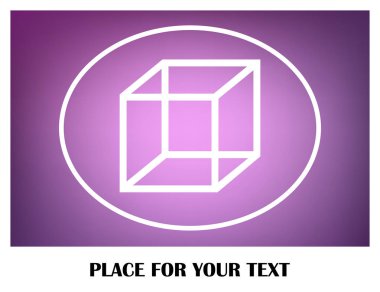 İzometrik küp vektör simgesi. 3D kare işareti. Kutu simgesi