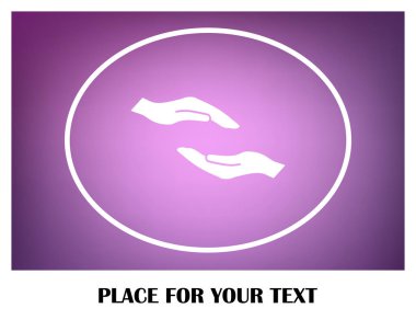 Uzanmış el. Vektör çizim düz tasarımı.