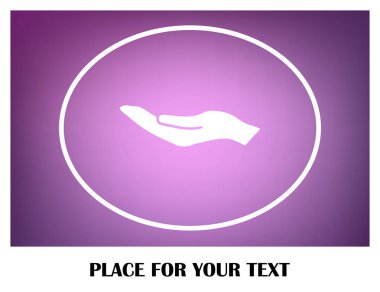 Uzanmış el. Vektör çizim düz tasarımı.