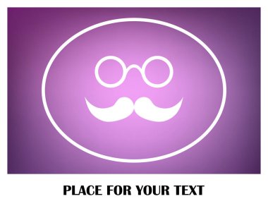 Bıyık ve gözlük vektör simgesi.