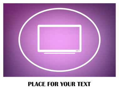 Trendy düz tarzı TV simgesi. Web sitesi tasarımı, logo, app, kullanıcı arabirimi için televizyon sembolü. Vektör çizim, Eps10.
