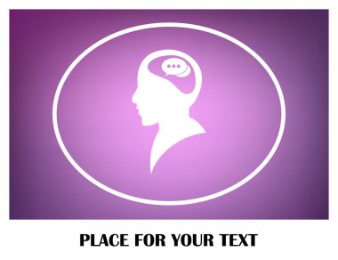 Bir kafa ile konuşma balonu silüeti