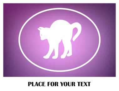 kedi silüeti. Vektör çizim.