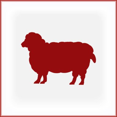 Renk koyun yün tüm büyüme ile. Cloven-hoofed çiftlik hayvan beyaz koyun, kavram gıda kroki çizimi