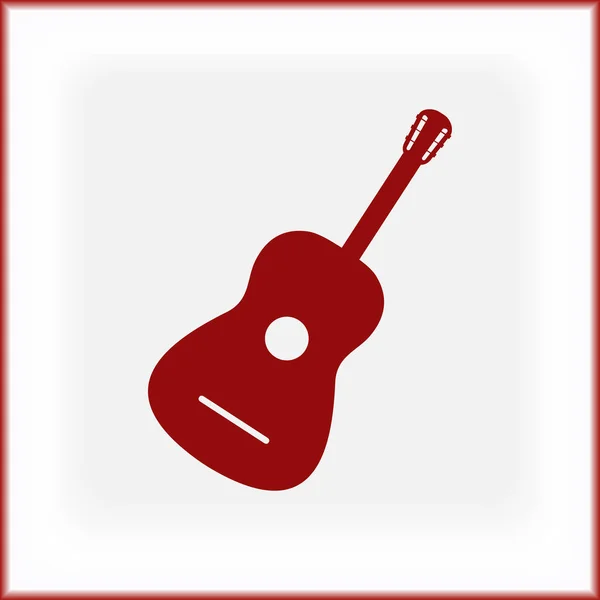 Icono Guitarra Vector Signo Instrumento Musical Acústico — Archivo Imágenes Vectoriales