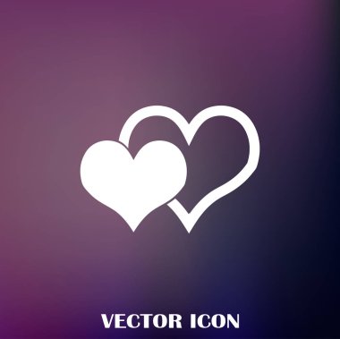 Kalp vektör simgesi, aşk sembolü. Sevgililer günü işareti